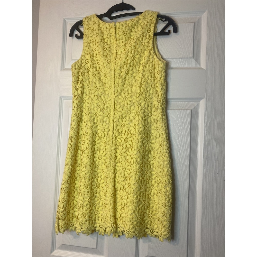 Lilly Pulitzer LELA Floral Daisy Crochet Lace Shift Dress Size 0 Yellow - Picture 5 of 7